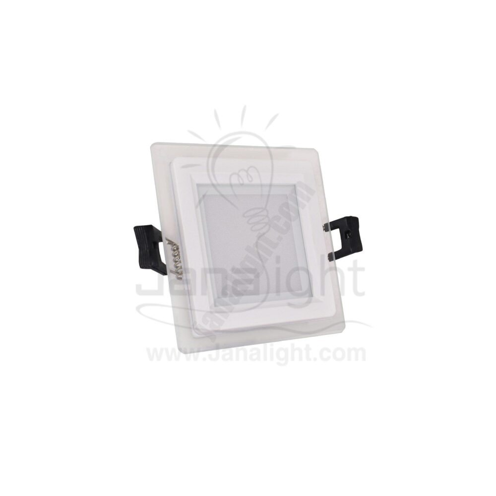سبوت بانيل زجاجي 6 وات مربع وورم square warm 6 watt glass spot panel light